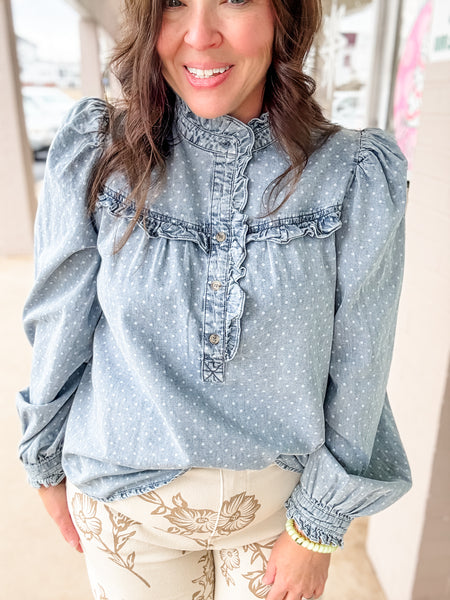 Sweet Dots Denim Blouse