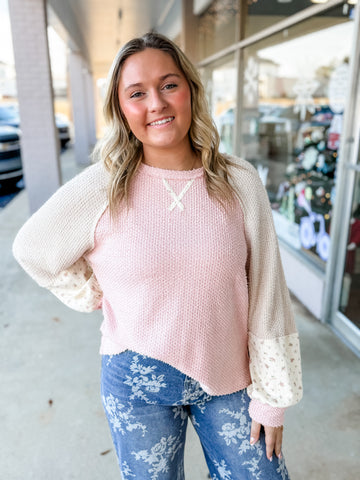 Blush & Bloom Raglan Knit Top