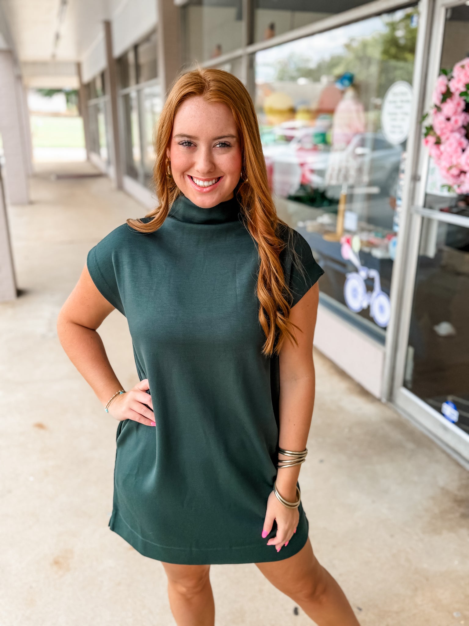 Hunter Green Mock Dress