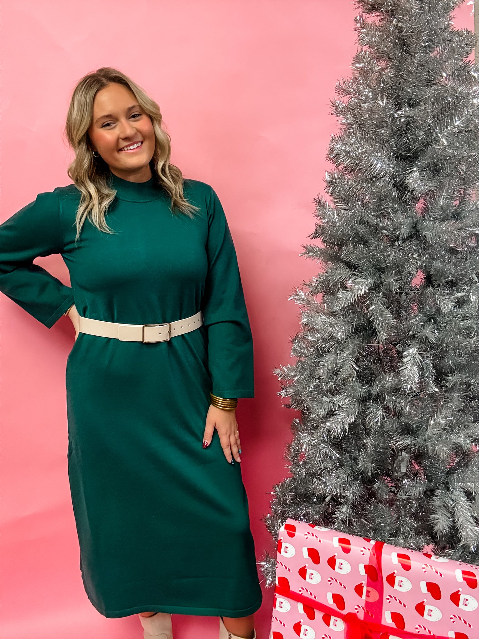 Pine Cozy Knit Dress