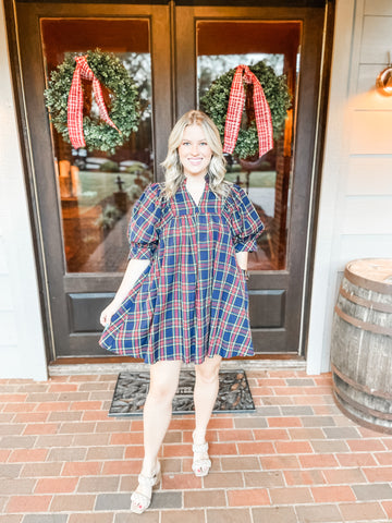 Jingle Bell Dress:  navy