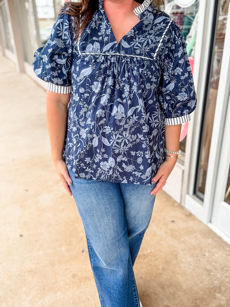 Midnight Garden Peplum Top