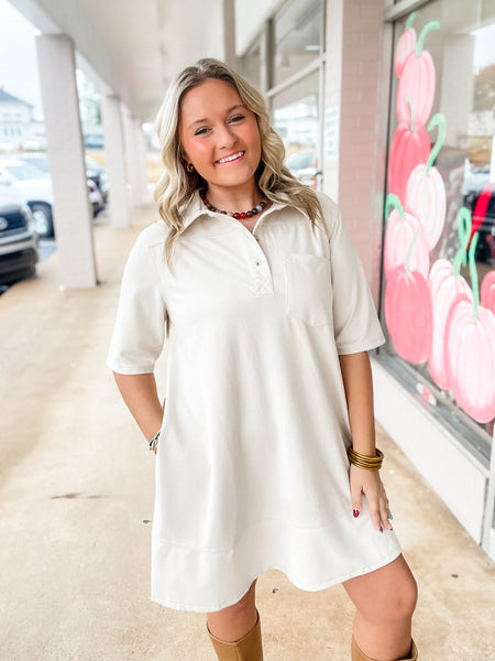 Cream Court Polo Dress