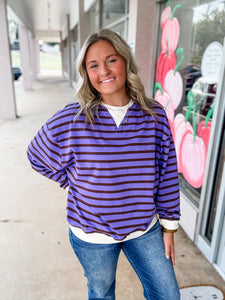 Berry Stripe Breeze Sweater