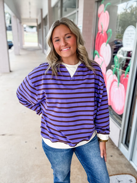 Berry Stripe Breeze Sweater