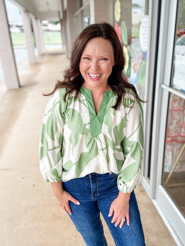 Palm Breeze Green Blouse