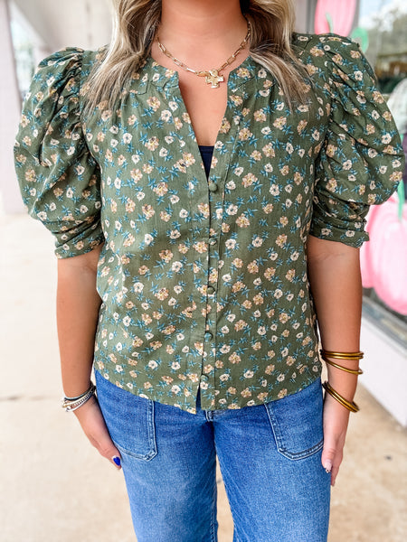 Meadow Bloom Button Blouse