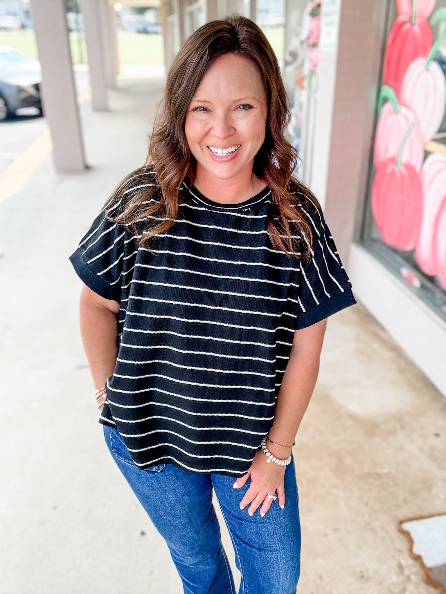 Midnight Stroll Striped Tee