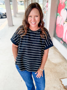 Midnight Stroll Striped Tee