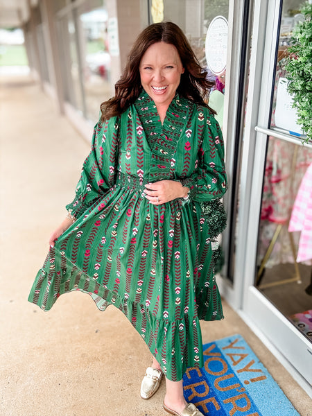 Emerald Floral Dress