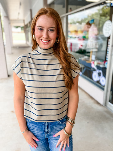 Beige Mock Top