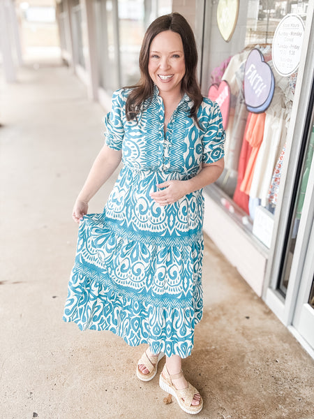 Teal Pattern Dress