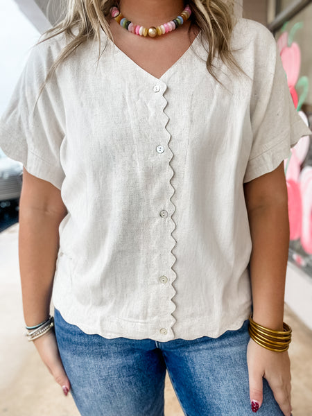 Cream & Calm Button Blouse
