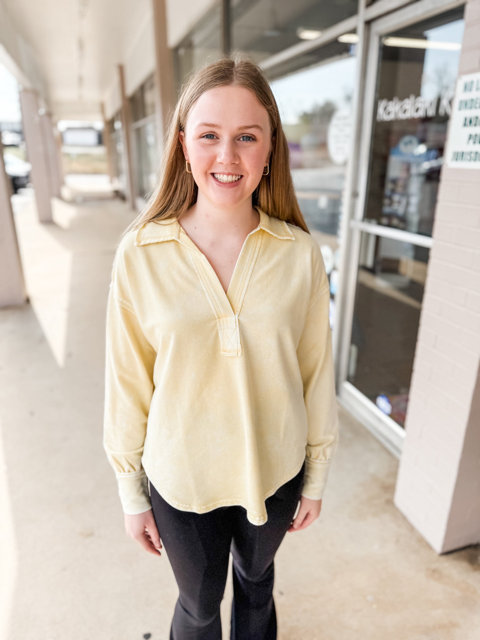 Yellow Vneck Top