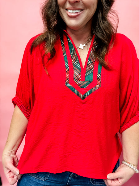 Highland Cheer Top- Red