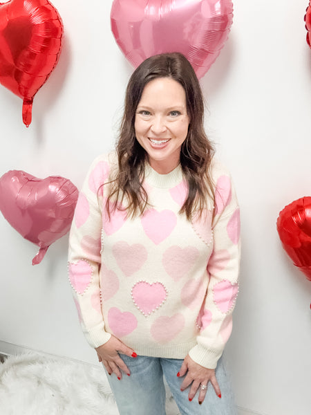 Heart Pearl Sweater