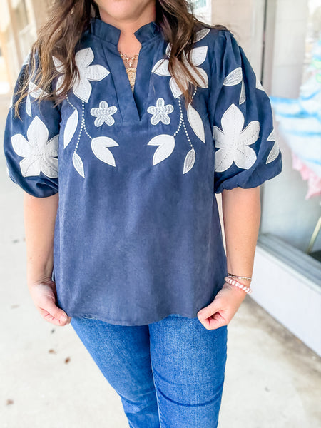 Indigo Bloom Top