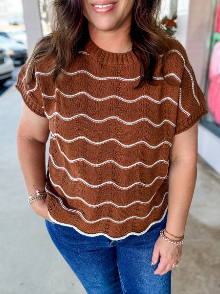 Chestnut Waves Sweater