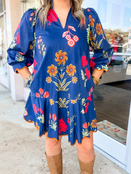 Autumn Bloom Midi Dress