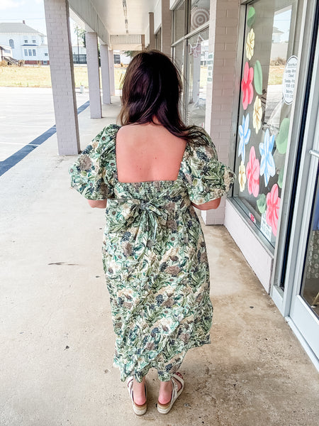 Mint Floral Bow Dress