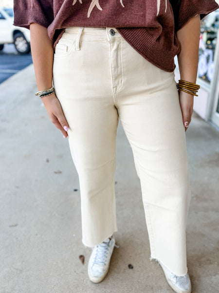 Mica Cream Coast Crop Jeans