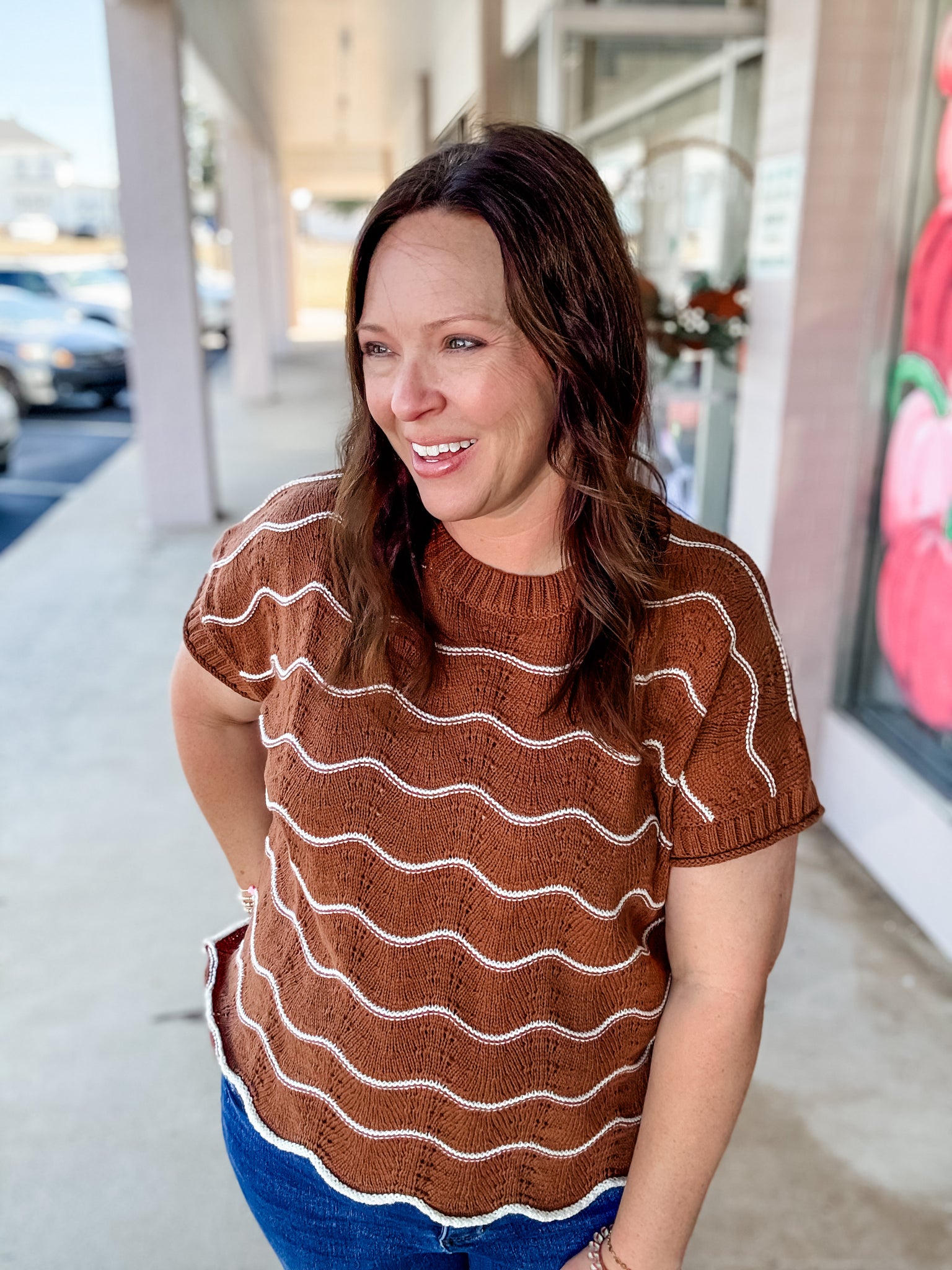 Chestnut Waves Sweater