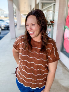 Chestnut Waves Sweater