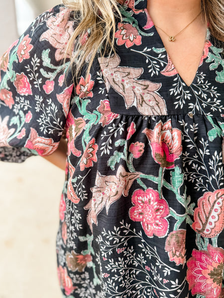 Vintage Meadow Floral Dress