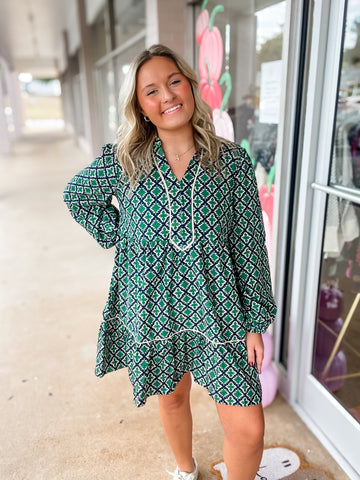 Evergreen Mosaic Dress