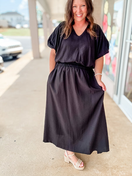Black Elastic Skirt