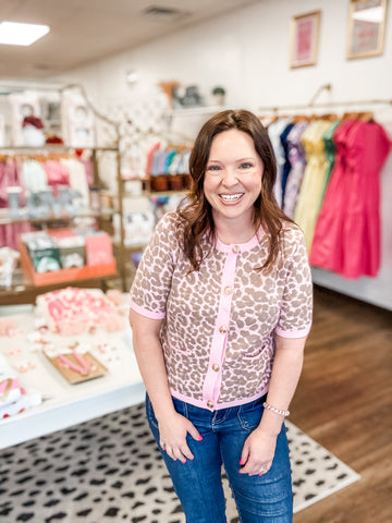 Pink Leopard Cardigan