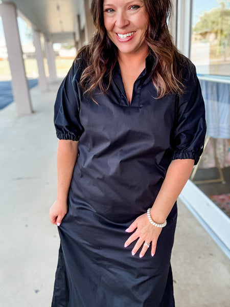 Blakely Collared Dress:  black