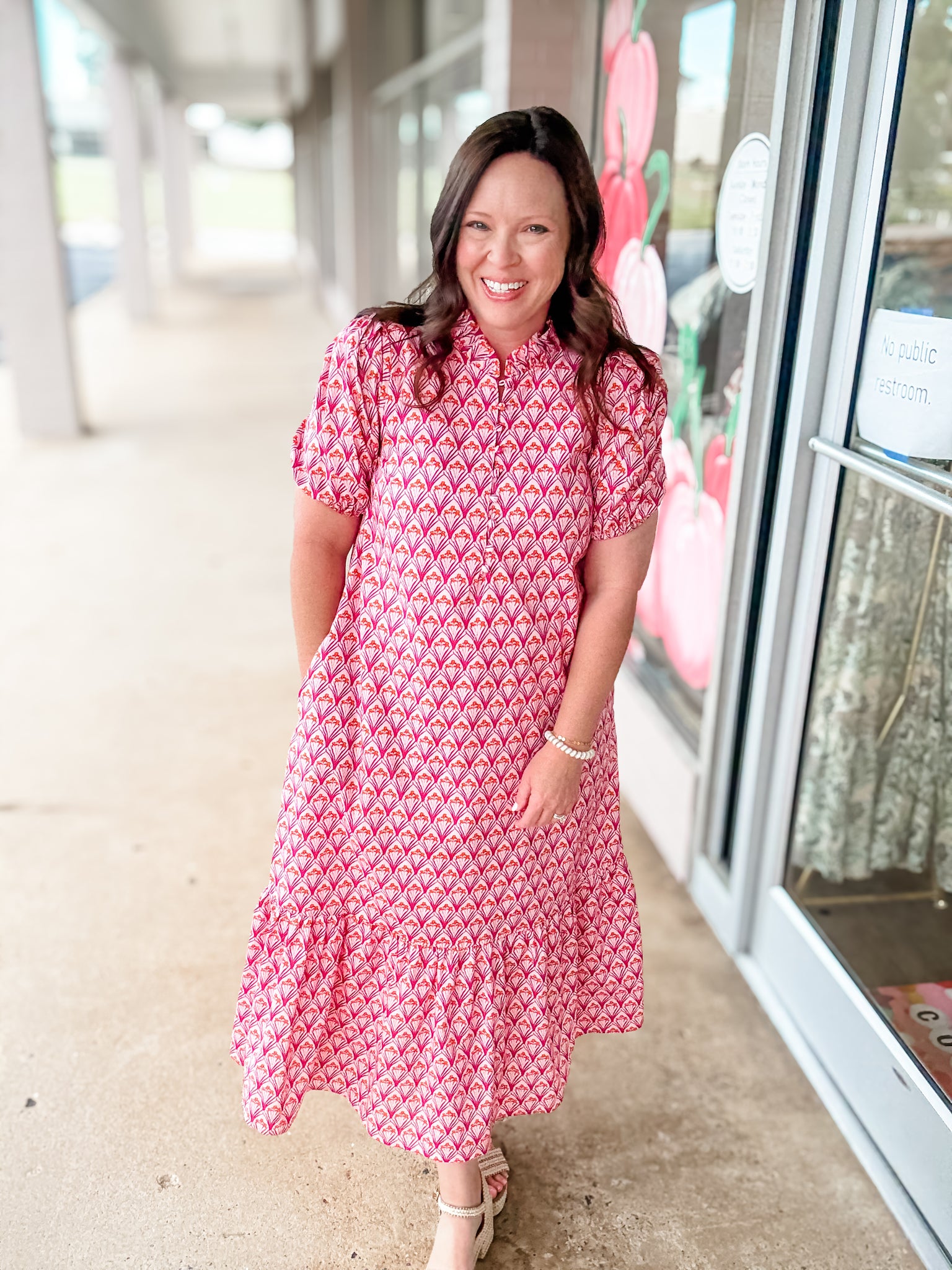 Sunset Petals Midi Dress