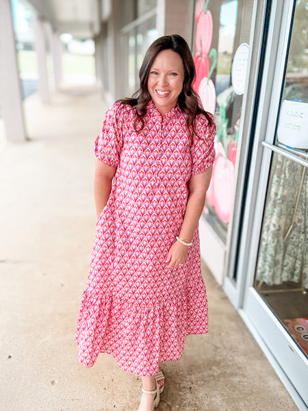 Sunset Petals Midi Dress