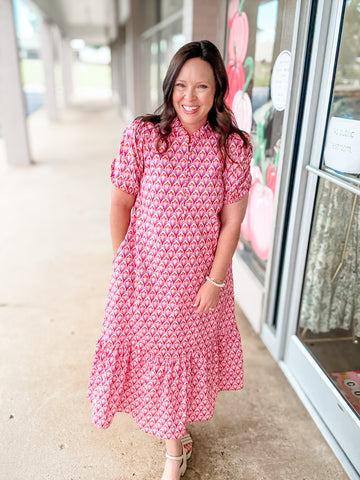Sunset Petals Midi Dress