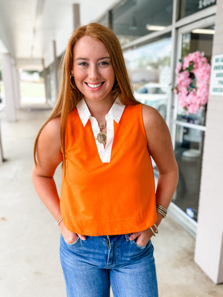 Orange Sleeveless Top