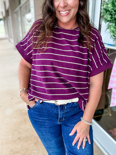 Plum Lines Tee