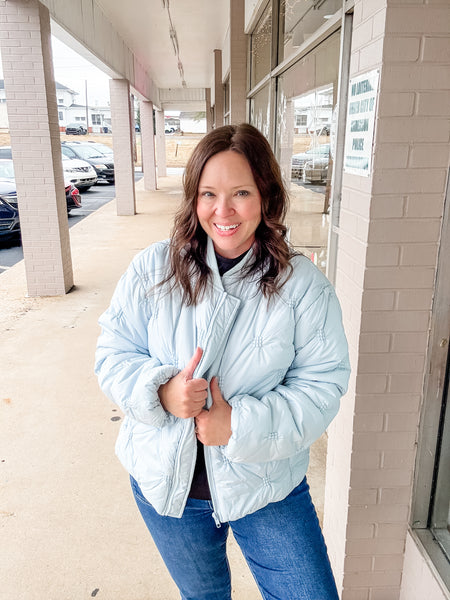 Snowflake Stitch Puffer Jacket