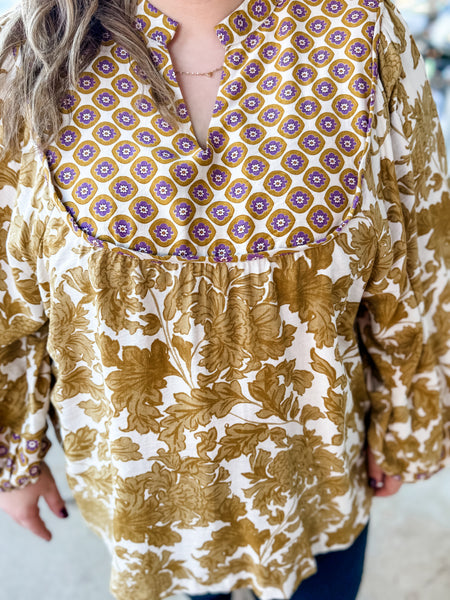 Marigold Mosaic Blouse: Plus