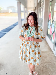 Mustard Floral Dress