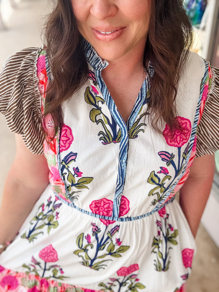 Boho Style Floral Midi Dress