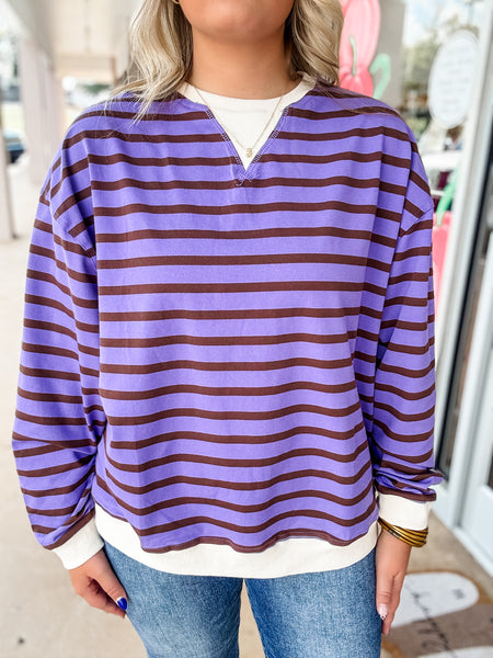 Berry Stripe Breeze Sweater