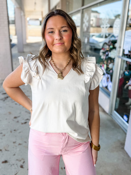 Soft Spoken Ruffle Top