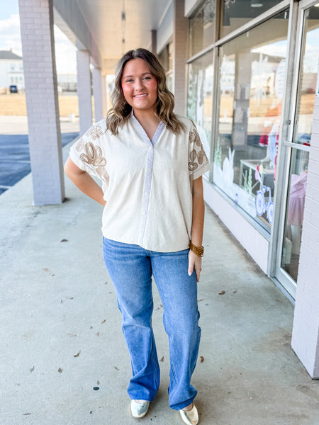 Desert Bloom Embroidered Top