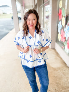 White Embroidered Top