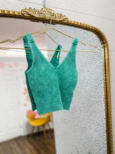 Ribbed Sports Bra:  kelly green