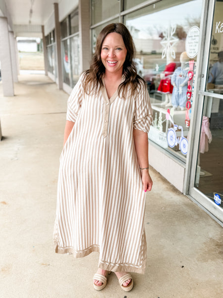 Midi Sandstone Stroll Shirt Dress