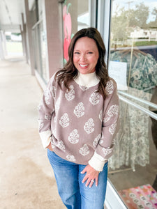 Cozy Cocoa Leaf Sweater