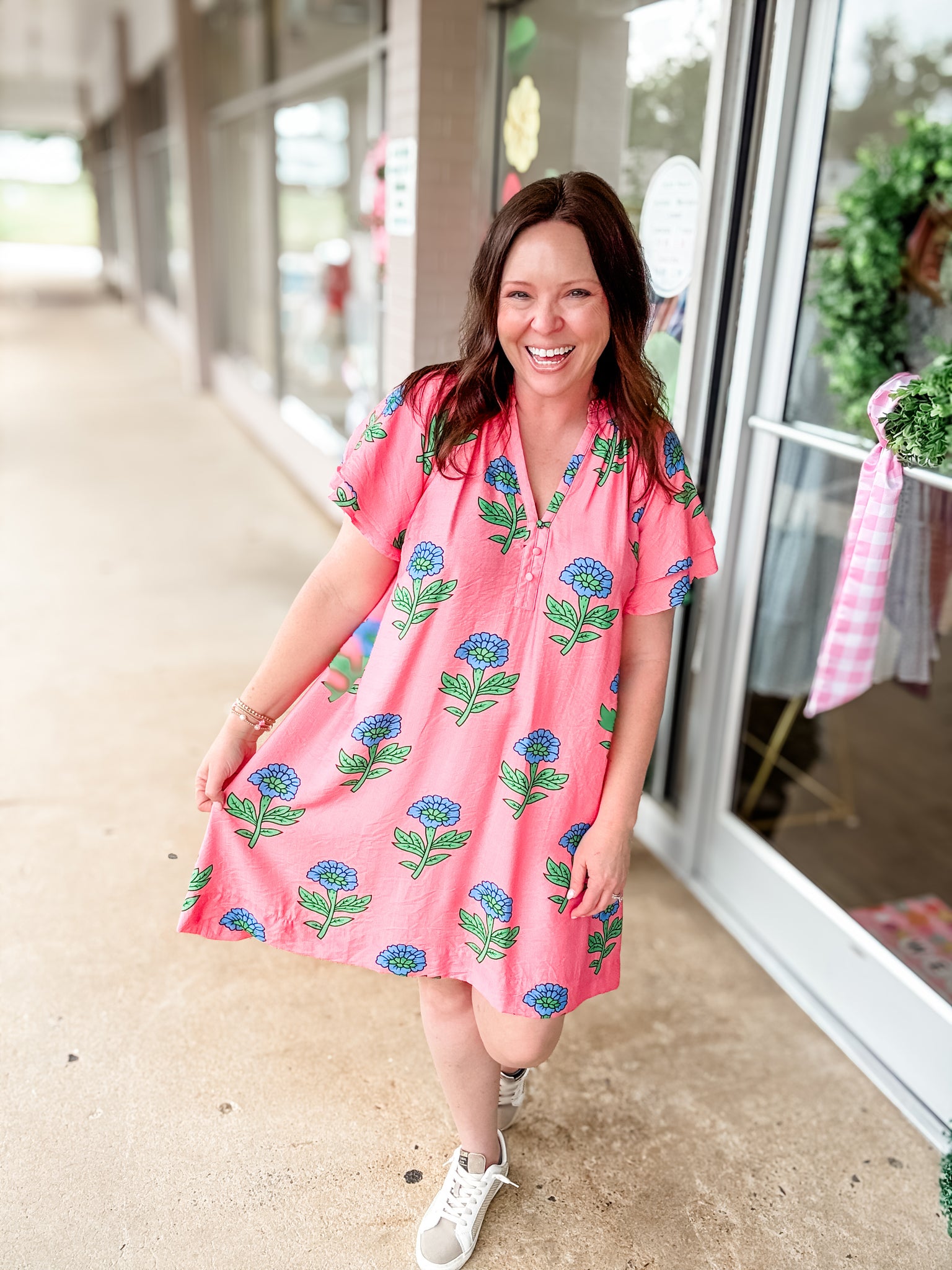 PInk Blue Hydrangea Dress