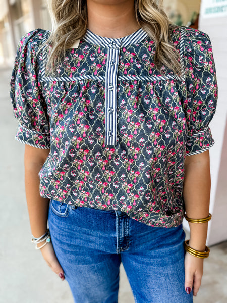 Blooming Lattice Blouse